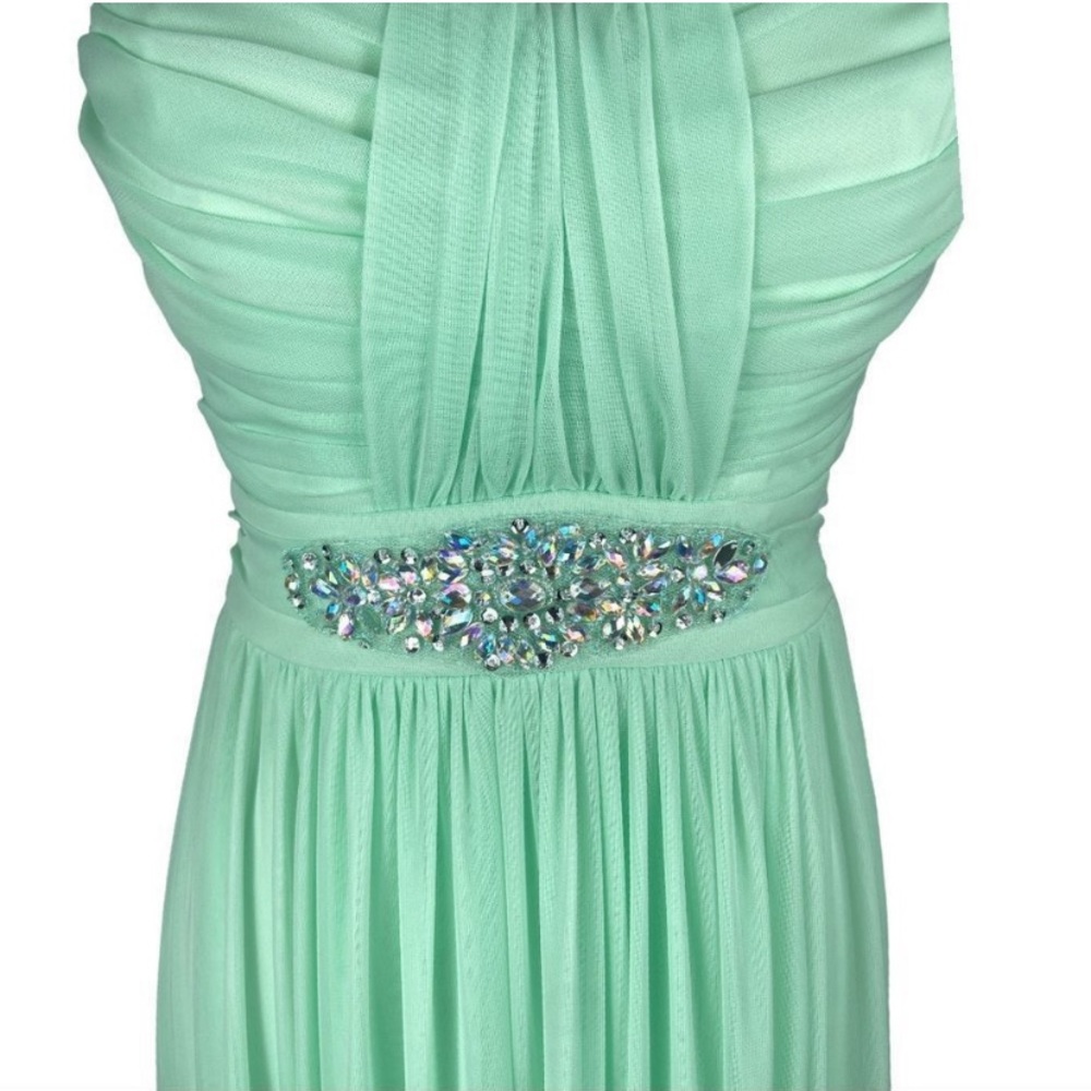 B Darlin Mint Green Formal Maxi Gown Size 4 - Picture 3 of 4